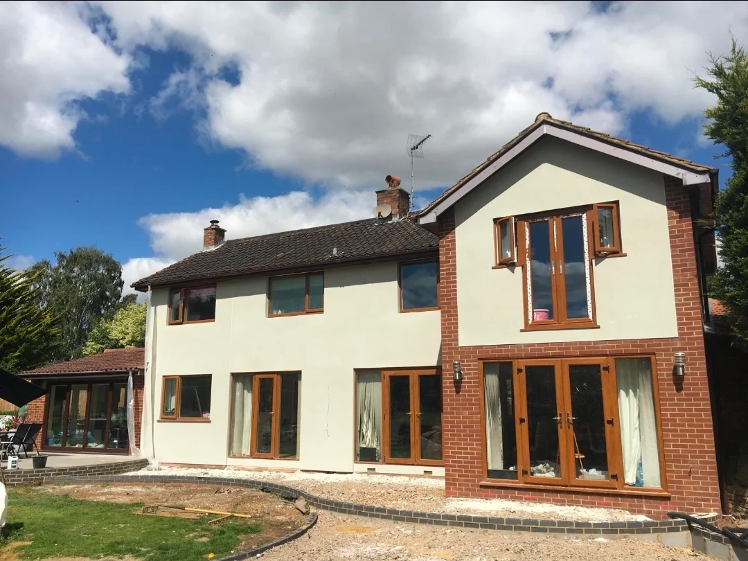 Parex external wall insulation system project in Northampton on a residential property with a finished rendered exterior.